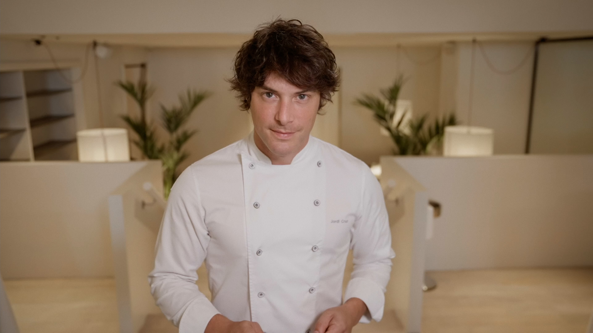 The Chef Jordi Cruz in the michelin restaurant Atempo in Barcelona. Michelin-Starred restaurants in Barcelona