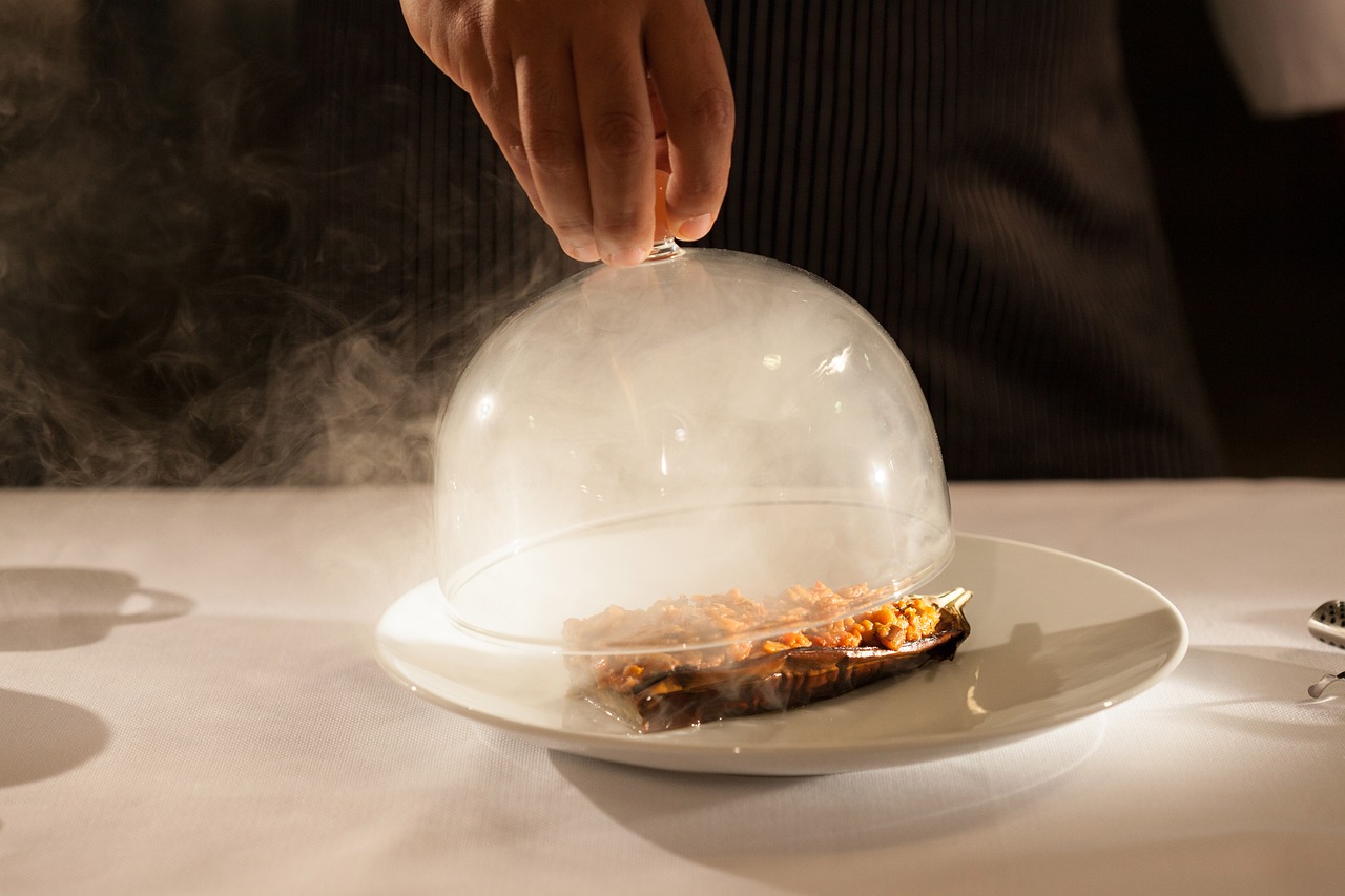A plate in a michelin-starred restaurant in detail